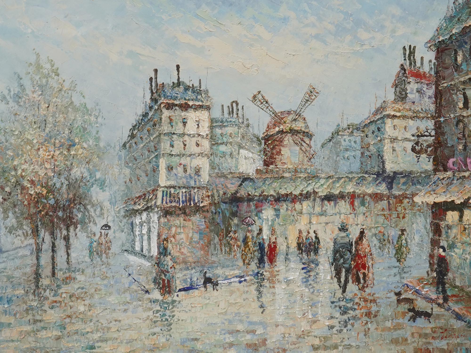 IMPRESSIONIST PARIS CITYSCAPE OIL PAINTING SIGNED PIC-1